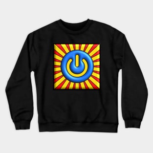 Power Button On Crewneck Sweatshirt